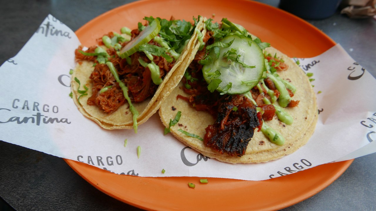 Chicken tacos at Cargo Cantina