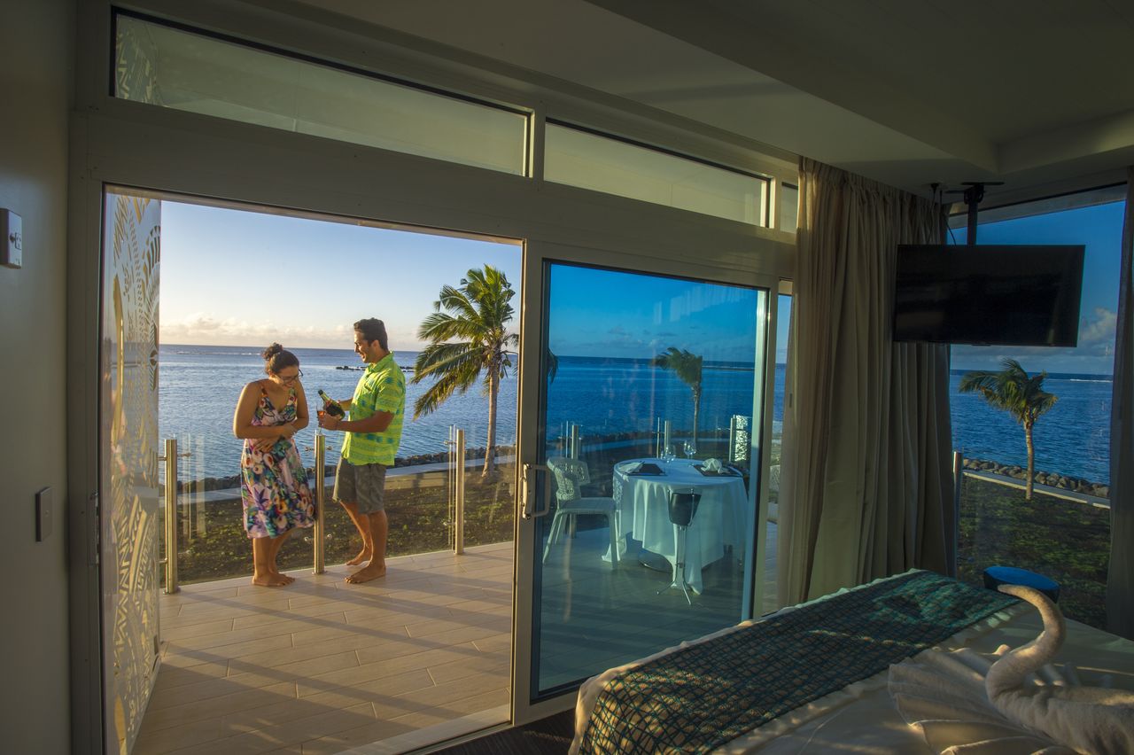 Taumeasina Island Resort bedroom, Samoa